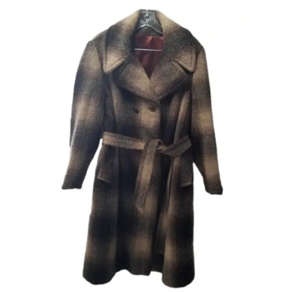 Vintage Jackets & Blazers - Vintage 100% Pure Mohair Belted Long Coat